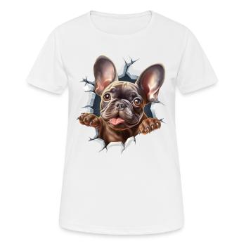 Niedliche Französische Bulldogge - Frauen T-Shirt atmungsaktiv - Weiß - Vorne - AI Model Female 172 dark (172cm)
