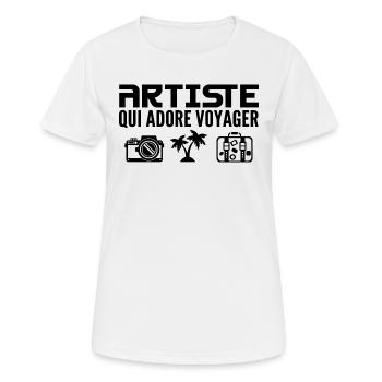 Reisende & Künstler: Leidenschaft & Entdeckung - Frauen T-Shirt atmungsaktiv - Weiß - Vorne - AI Model Female 172 dark (172cm)
