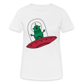 UFO Ovni Fusée Martien Enfant Naissance bébé - T-shirt respirant Femme - blanc - Devant - AI Model Female 172 dark (172cm)