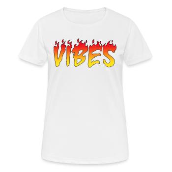 Vibes quote graphic - Women's Breathable T-Shirt - white - Front - AI Model Female 172 dark (172cm)