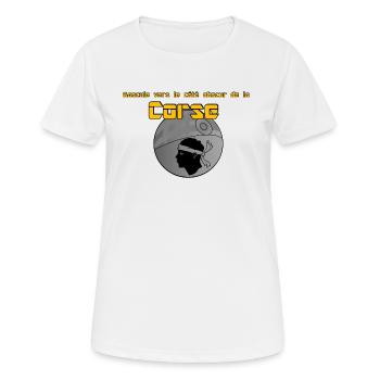 Le côté obscur de la Corse - T-shirt respirant Femme - blanc - Devant - AI Model Female 172 dark (172cm)