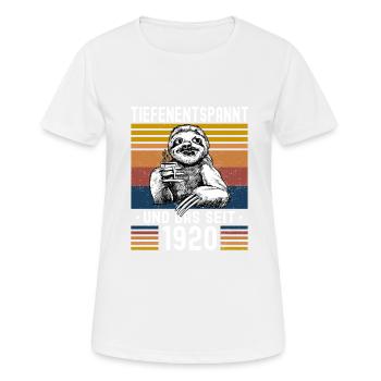 Faultier Geburtstag 1920 Geboren Jahrgang 1920 - Frauen T-Shirt atmungsaktiv - Weiß - Vorne - AI Model Female 172 dark (172cm)