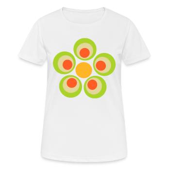 70er Jahre Blume Muster grün st patrick's day  - Frauen T-Shirt atmungsaktiv - Weiß - Vorne - AI Model Female 172 dark (172cm)