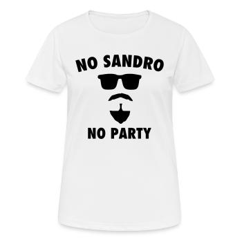 NO SANDRO NO PARTY - Frauen T-Shirt atmungsaktiv - Weiß - Vorne - AI Model Female 172 dark (172cm)