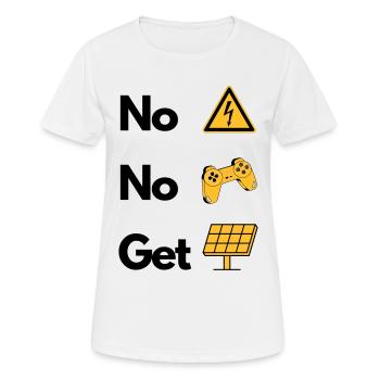 Cadeau solaire de tension d’électricité de jeu - T-shirt respirant Femme - blanc - Devant - AI Model Female 172 dark (172cm)