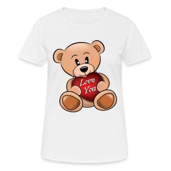 The teddy bear loves you - Women's Breathable T-Shirt - white - Front - AI Model Female 172 dark (172cm)