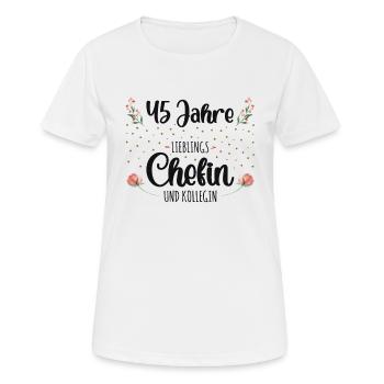 45 Jahre Jubiläum Chefin - Frauen T-Shirt atmungsaktiv - Weiß - Vorne - AI Model Female 172 dark (172cm)