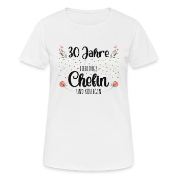 30 Jahre Jubiläum Chefin - Frauen T-Shirt atmungsaktiv - Weiß - Vorne - AI Model Female 172 dark (172cm)