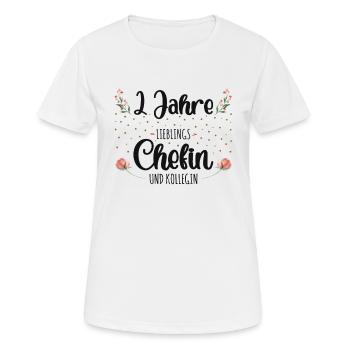 2 Jahre Jubiläum Chefin - Frauen T-Shirt atmungsaktiv - Weiß - Vorne - AI Model Female 172 dark (172cm)