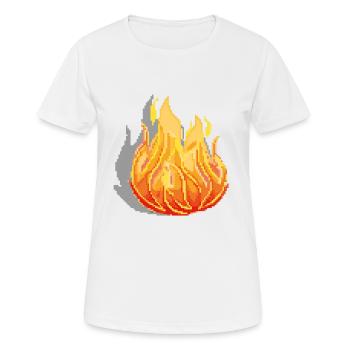 Retro Pixel Feuer - Frauen T-Shirt atmungsaktiv - Weiß - Vorne - AI Model Female 172 dark (172cm)