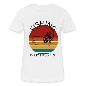 Angeln ist meine Leidenschaft Angeln - Frauen T-Shirt atmungsaktiv - Weiß - Vorne - AI Model Female 172 dark (172cm)