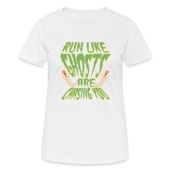 Halloweem Fun Run Wie Geister jagen Sie - Frauen T-Shirt atmungsaktiv - Weiß - Vorne - AI Model Female 172 dark (172cm)