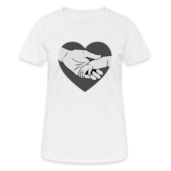 Neuer Vater Händchen haltend mit Baby Vatertag - Frauen T-Shirt atmungsaktiv - Weiß - Vorne - AI Model Female 172 dark (172cm)