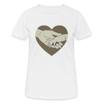 Vater und Kind lieben neuen Vater, der Babys Hand hält - Frauen T-Shirt atmungsaktiv - Weiß - Vorne - AI Model Female 172 dark (172cm)