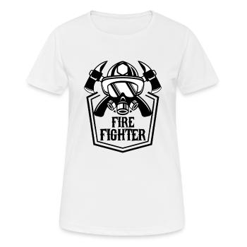 Feuerwehrmann Feuerwehrmann Feueraxt Ersthelfer - Frauen T-Shirt atmungsaktiv - Weiß - Vorne - AI Model Female 172 dark (172cm)