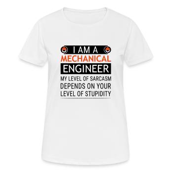 Funny Mechanical Engineer Level of Sarcasm - Women's Breathable T-Shirt - white - Front - AI Model Female 172 dark (172cm)