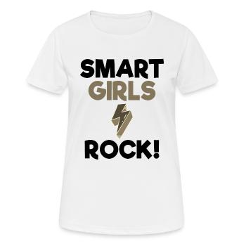 Women Empowerment Gift Smart Girls Rock Smart - Women's Breathable T-Shirt - white - Front - AI Model Female 172 dark (172cm)