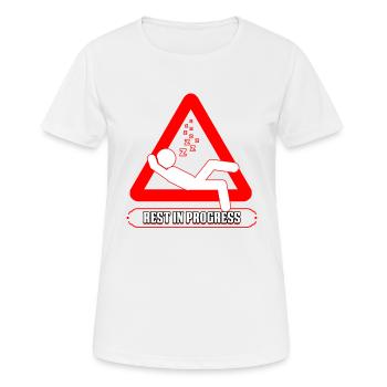 Sommeil Tête Humour Repos en cours Fun Naptime Cadeau - T-shirt respirant Femme - blanc - Devant - AI Model Female 172 dark (172cm)