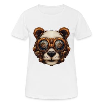 Steampunk Panda Bär Geschenk Steampunk - Frauen T-Shirt atmungsaktiv - Weiß - Vorne - AI Model Female 172 dark (172cm)