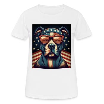 Patriote Pitbull Drapeau américain Pitbull Patriotique - T-shirt respirant Femme - blanc - Devant - AI Model Female 172 dark (172cm)