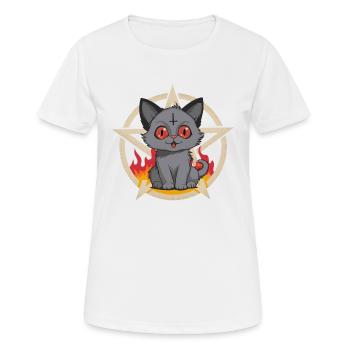 Satans Petit Enfer Ronronner Chat - T-shirt respirant Femme - blanc - Devant - AI Model Female 172 dark (172cm)