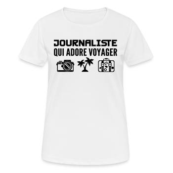 Reisende & Journalisten: Leidenschaft & Entdeckung - Frauen T-Shirt atmungsaktiv - Weiß - Vorne - AI Model Female 172 dark (172cm)