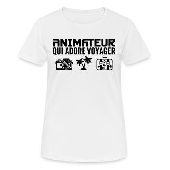 Travelers & Entertainers: Passion & Discovery - Women's Breathable T-Shirt - white - Front - AI Model Female 172 dark (172cm)