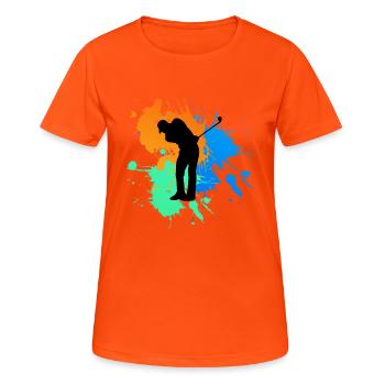 Golf - T-shirt respirant Femme - orange néon - Devant - AI Model Female 172 dark (172cm)
