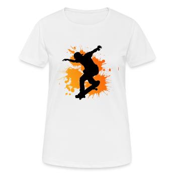 Skateboard Freestyle - Frauen T-Shirt atmungsaktiv - Weiß - Vorne - AI Model Female 172 dark (172cm)