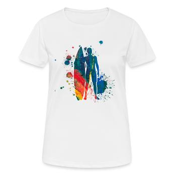 Surfing - T-shirt respirant Femme - blanc - Devant - AI Model Female 172 dark (172cm)