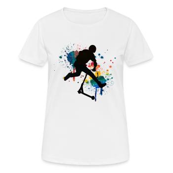 Freestyle-Roller - Frauen T-Shirt atmungsaktiv - Weiß - Vorne - AI Model Female 172 dark (172cm)