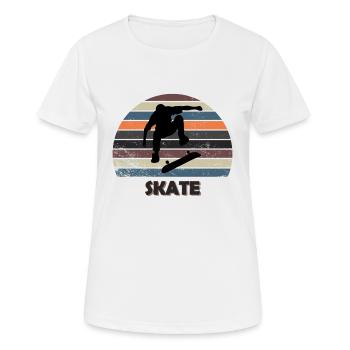 Skateboard Freestyle - T-shirt respirant Femme - blanc - Devant - AI Model Female 172 dark (172cm)