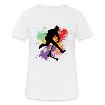 trottinette freestyle - T-shirt respirant Femme - blanc - Devant - AI Model Female 172 dark (172cm)