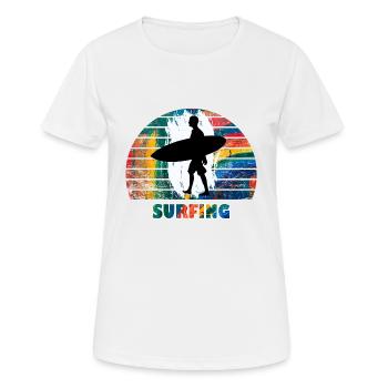 Surfing - T-shirt respirant Femme - blanc - Devant - AI Model Female 172 dark (172cm)