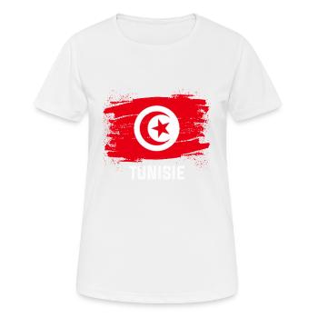 tunisie - T-shirt respirant Femme - blanc - Devant - AI Model Female 172 dark (172cm)