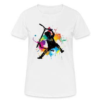 Freestyle Roller - Frauen T-Shirt atmungsaktiv - Weiß - Vorne - AI Model Female 172 dark (172cm)