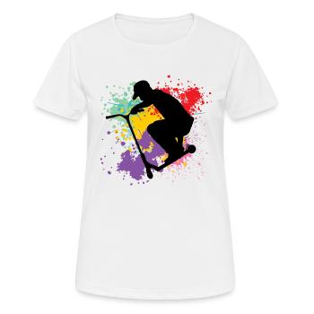 Freestyle Scooter - Frauen T-Shirt atmungsaktiv - Weiß - Vorne - AI Model Female 172 dark (172cm)