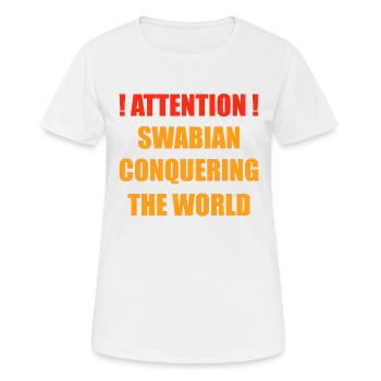 La Souabe à la conquête du monde - T-shirt respirant Femme - blanc - Devant - AI Model Female 172 dark (172cm)