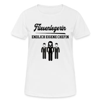 Fliesenlegerin Chefin Selbstständigkeit Firma Chef - Frauen T-Shirt atmungsaktiv - Weiß - Vorne - AI Model Female 172 dark (172cm)