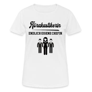 Hörakustikerin Chefin Selbstständigkeit Firma - Frauen T-Shirt atmungsaktiv - Weiß - Vorne - AI Model Female 172 dark (172cm)
