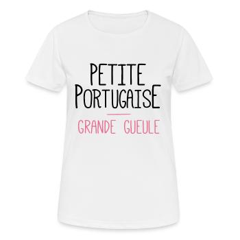 petite portugaise grande gueule - T-shirt respirant Femme - blanc - Devant - AI Model Female 172 dark (172cm)