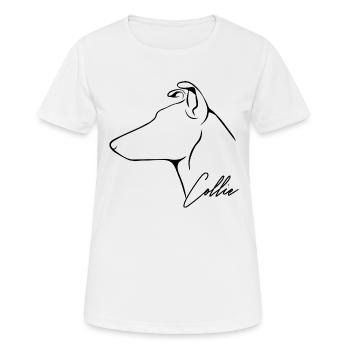 COLLIE Kurzhaar Profil WILSIGNS Hunde Hund - Frauen T-Shirt atmungsaktiv - Weiß - Vorne - AI Model Female 172 dark (172cm)