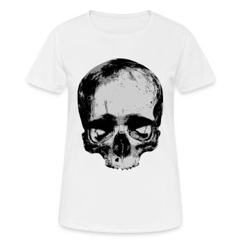 Totenkopf / Skull / Schädel - Frauen T-Shirt atmungsaktiv - Weiß - Vorne - AI Model Female 172 dark (172cm)