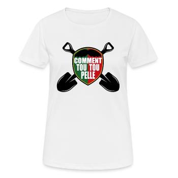 comment tou tou pelle portugais,portugal,humour - T-shirt respirant Femme - blanc - Devant - AI Model Female 172 dark (172cm)