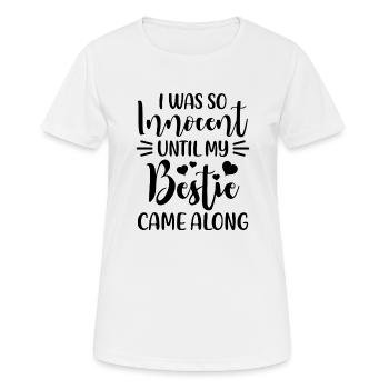 Ich war so unschuldig, bis meine Bestie lustig daherkam - Frauen T-Shirt atmungsaktiv - Weiß - Vorne - AI Model Female 172 dark (172cm)