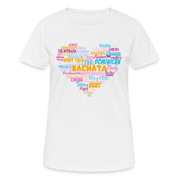 Bachata Heart - Chemise de danse Bachata - T-shirt respirant Femme - blanc - Devant - AI Model Female 172 dark (172cm)