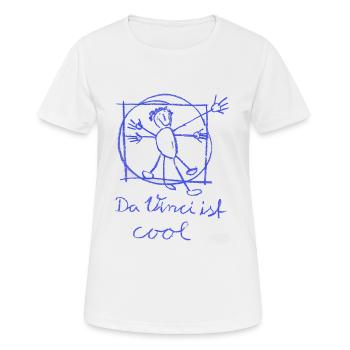 Da Vinci ist cool - Frauen T-Shirt atmungsaktiv - Weiß - Vorne - AI Model Female 172 dark (172cm)