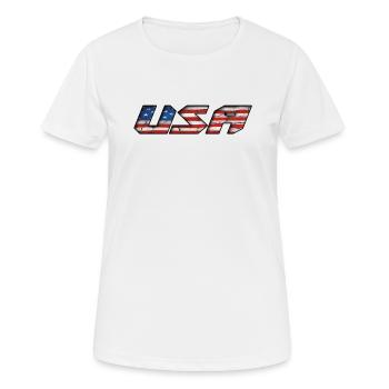 États Unis - T-shirt respirant Femme - blanc - Devant - AI Model Female 172 dark (172cm)