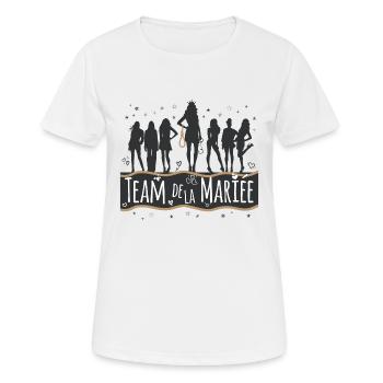 T-shirt EVJF Enterrement de vie jeune fille Team - T-shirt respirant Femme - blanc - Devant - AI Model Female 172 dark (172cm)