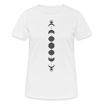 Mondphasen Kalender Lebensblume Traumfänger - Frauen T-Shirt atmungsaktiv - Weiß - Vorne - AI Model Female 172 dark (172cm)
